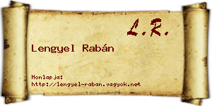 Lengyel Rabán névjegykártya